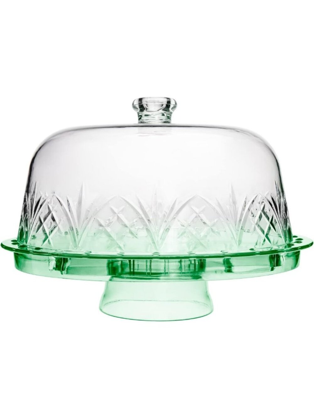 Multi-Purpose Acrylic Cake Stand with Lid - Shatterproof Serving Platter, Green